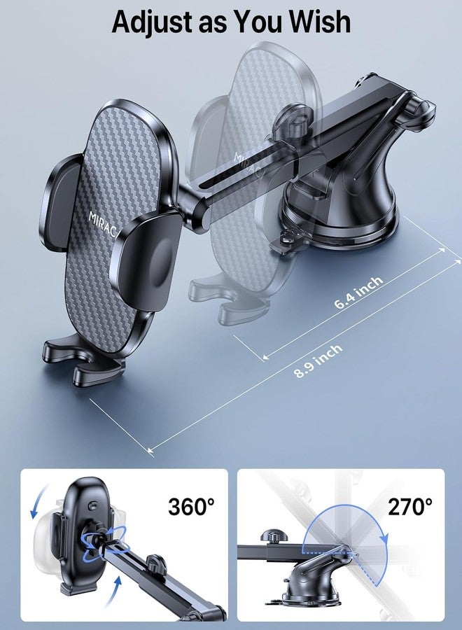 Miracase حاملات هواتف ميرا كيس لسيارتك، [صديقة للحالات السميكة والهواتف الثقيلة] حامل هاتف السيارة بدون استخدام اليدين، حامل هاتف السيارة للوحة القيادة والزجاج الأمامي يناسب جميع الهواتف الذكية - Image 4
