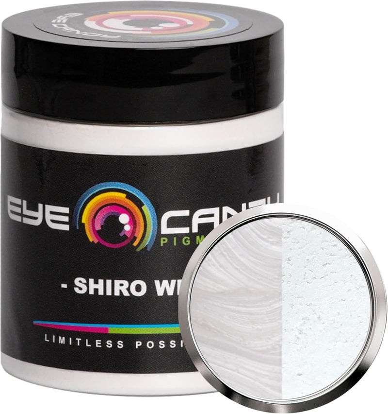 Eye Candy Pigments Premium White Mica Powder - Shiro White (25gr) - for Epoxy, Resin, Soap, Paint, Woodworking, Acrylic Pouring, Bath Bombs, Fishing Lures - DIY Arts and Crafts Additive - Image 1