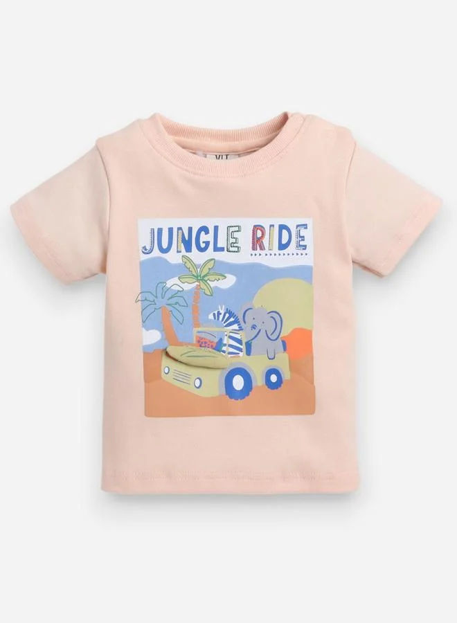 victor and jane Victor And Jane Boys Jungle Ride Graphic T-Shirt and Shorts Set