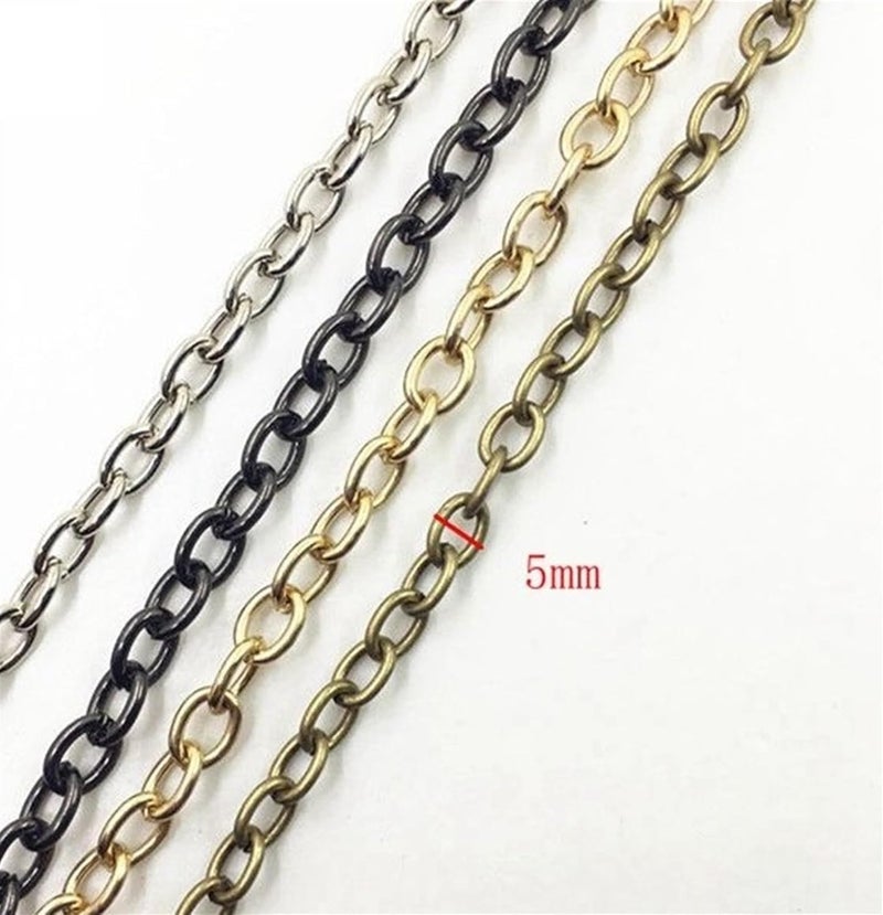 Bag Strap 40/60/100/120 Cm Gold Metal Bag Chain Buckle Women's Shoulder Strap Bag Replacement Crossbody Bag Chain Bag Accessories Handbag Strap(100cm) - Image 2