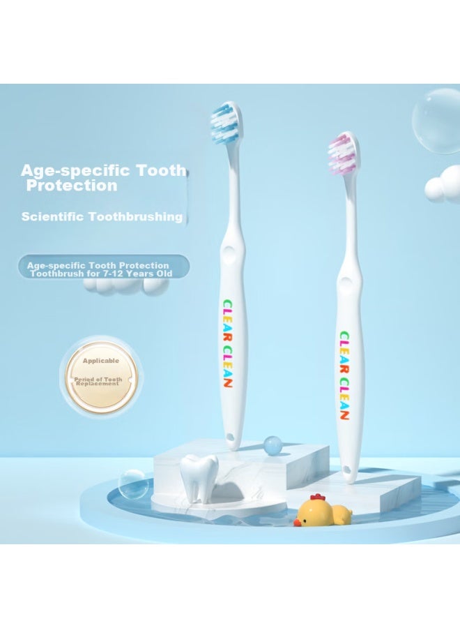 Kao Children's Toothbrush For Ages 6-12, Baby Toothbrush With Fine Soft Bristles, Student Toothbrush (set Of 2), Imported - Image 1