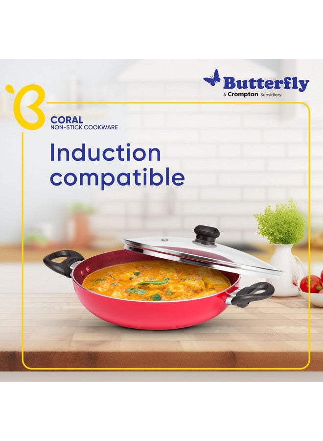 Butterfly Coral DLX KCP 3 Non Stick Cookware Set| Tawa 250 MM | Fry Pan 240 MM | Kadai 240 MM | Induction Base| Premium Virgin Aluminum | PFOA Free | Scratch Resistant | Velvet Red - Image 3