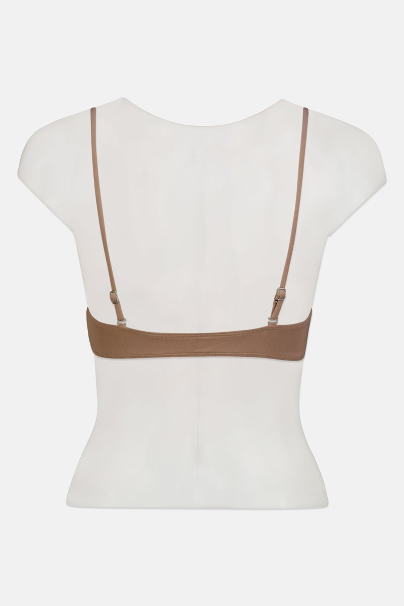 Billabong بلوزة بيكيني نسائية بسيطة، بني - Image 3