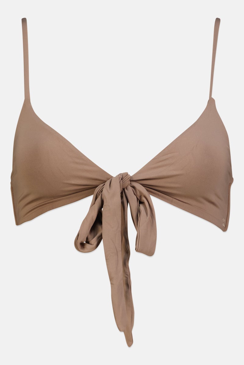 Billabong بلوزة بيكيني نسائية بسيطة، بني - Image 2