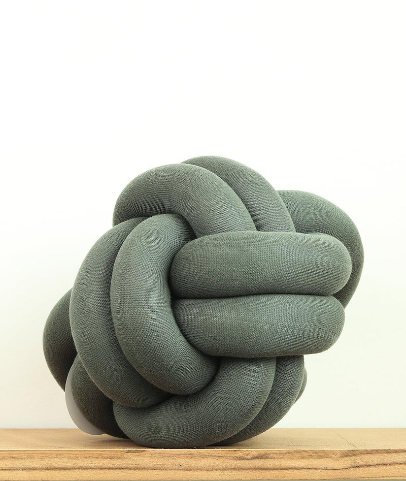 Pluchi Nodo Combed Cotton Knitted Knot Pillow/Knot Pillow for Sofa (30 cm x 30 cm) (CCND388) - Image 1