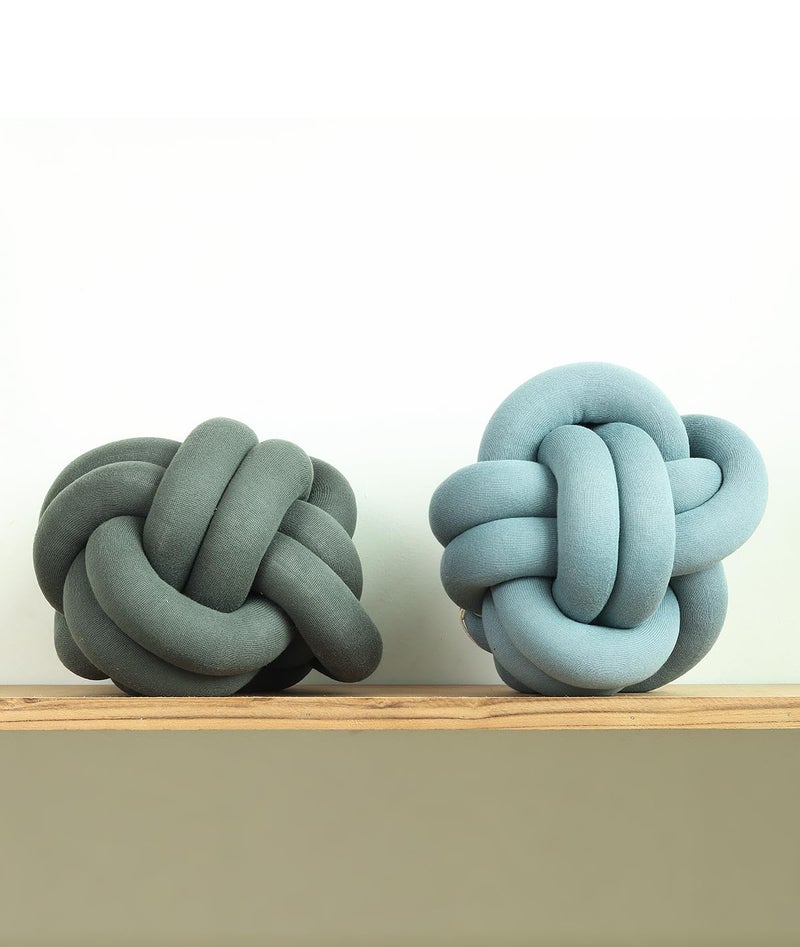 Pluchi Nodo Combed Cotton Knitted Knot Pillow/Knot Pillow for Sofa (30 cm x 30 cm) (CCND388) - Image 4