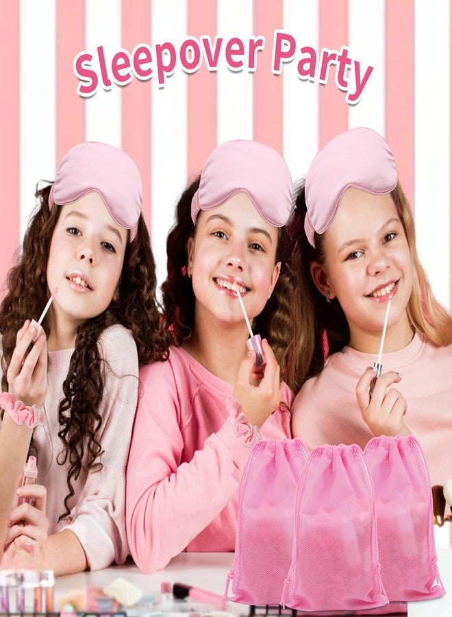 ANBALA 18 Pcs Sleepover Party Supplies, 6 Pink Satin Sleep Eye Masks, 6 Pink Velvet Scrunchies - Image 5