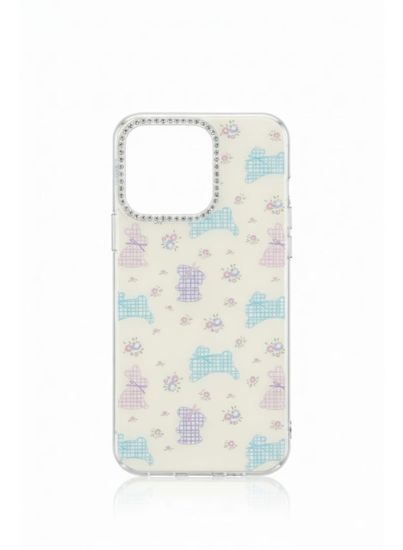 A luxurious case for Honor 400 Lite , adorned with cute bunnies and flowers.