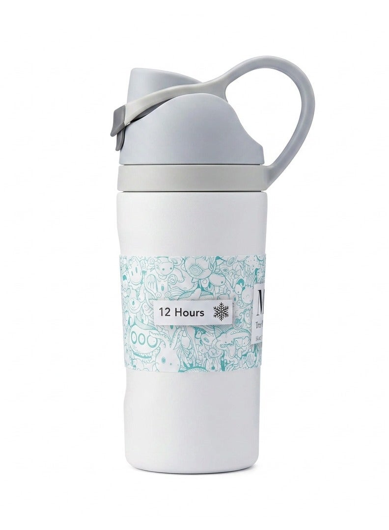 مويا Moya "True Tide"  16oz Insulated Sustainable Water Bottle White - Image 1