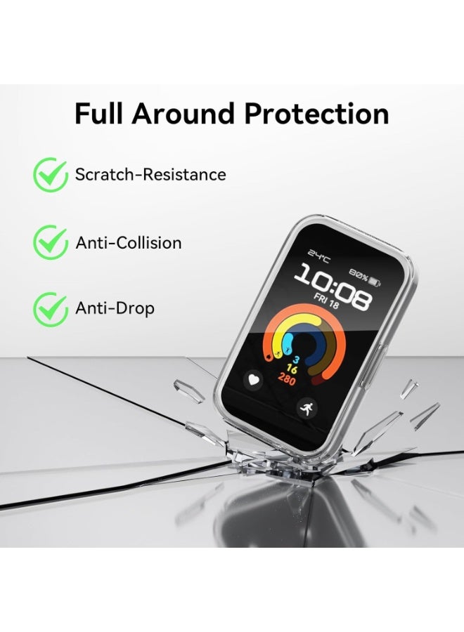 Yunpy Full Coverage TPU Case Screen Protector for Huawei Band 11, 360° Shockproof Bumper Protective Cover, Anti-Scratch HD Clear Protector for Huawei Band 11 Smart Watch Clear - Image 4