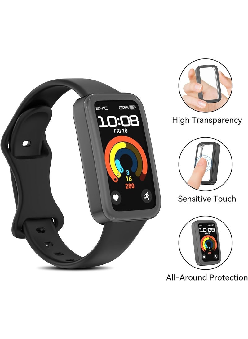 Yunpy Full Coverage TPU Case Screen Protector for Huawei Band 11, 360° Shockproof Bumper Protective Cover, Anti-Scratch HD Clear Protector for Huawei Band 11 Smart Watch Clear - Image 3