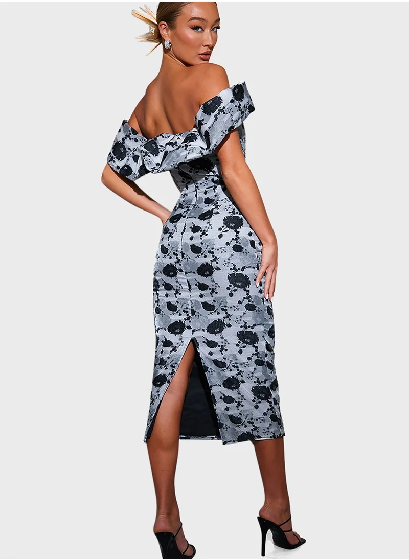 In the style Floral Bardot Bodycon Dress