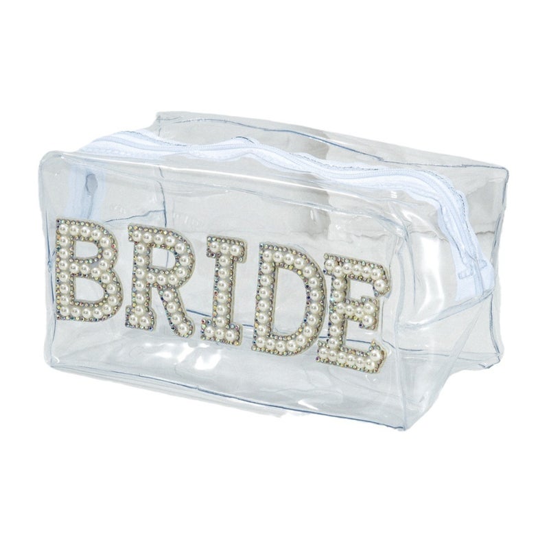 Explosions Ladies Outdoor Bag, Transparent Underarm Bag With Letters Pearl Bride For Bridesmaid Honeymoon - Image 5