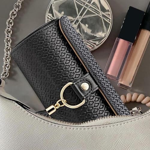 SIBY 3-Layer Travel Jewelry Case – Roll-Up Organizer with Tassel Charm, PU Leather Compact Storage for Rings, Earrings & Necklaces(BLACK) - Image 2