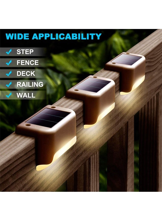 10 قطع من مصابيح السطح الشمسية الخارجية المقاومة للماء 4000 كلفن LED بيضاء دافئة للدرج والسياج والفناء والشرفة والدرابزين وإضاءة السطح الخارجية - Image 2