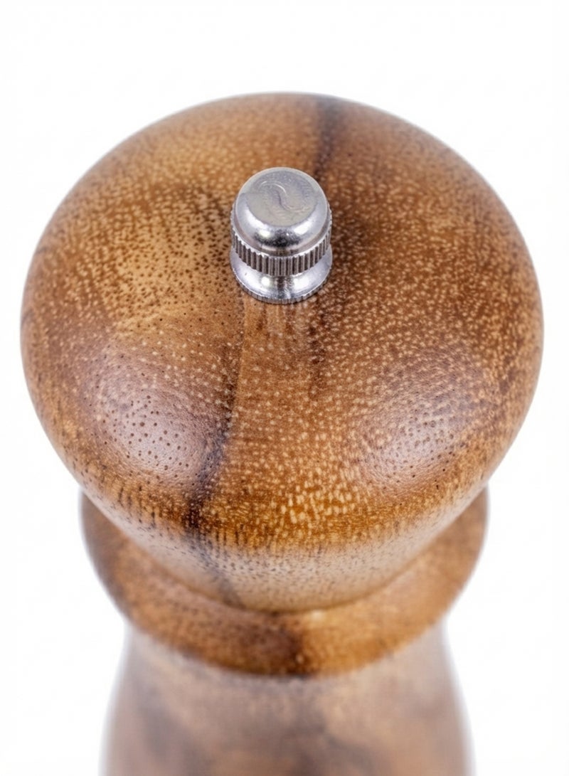 Billi Wooden Salt Pepper Mill Grinder 8 Inch Acacia Wood Manual Refillable Grinder with Stainless Steel Mechanism Adjustable Coarseness Kitchen Spice Grinder Brown - Image 3