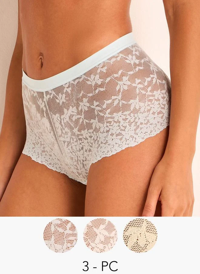 سبلاش فيڤ Set of 3 - Full Briefs High Waist Lace Design