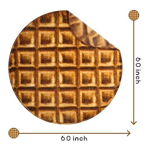 Bnuitland Waffle Funny Blanket, 300 GSM Double Sided Giant Funny Novelty Realistic Food Blanket with Pouch for Adults and Kids, Super Soft Flannel Throw - Image 3