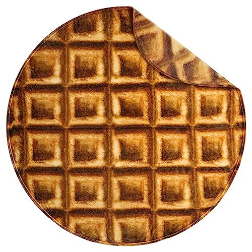 Bnuitland Waffle Funny Blanket, 300 GSM Double Sided Giant Funny Novelty Realistic Food Blanket with Pouch for Adults and Kids, Super Soft Flannel Throw - Image 1