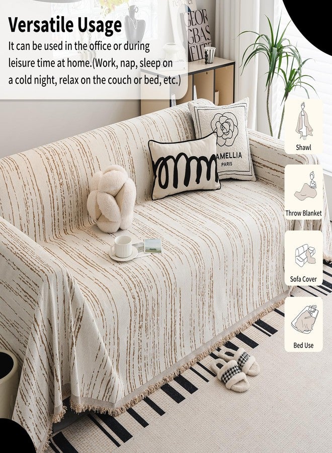 WEYOND Couch Covers for 3 Cushion Couch Sofa Pet Friendly, Sofa Covers Washable Loveseat, Chenille Couch Cover for L Shaped Couch, Sofa Slipcovers for 2 Cushion Couch (71" X 118", Khaki) - Image 5