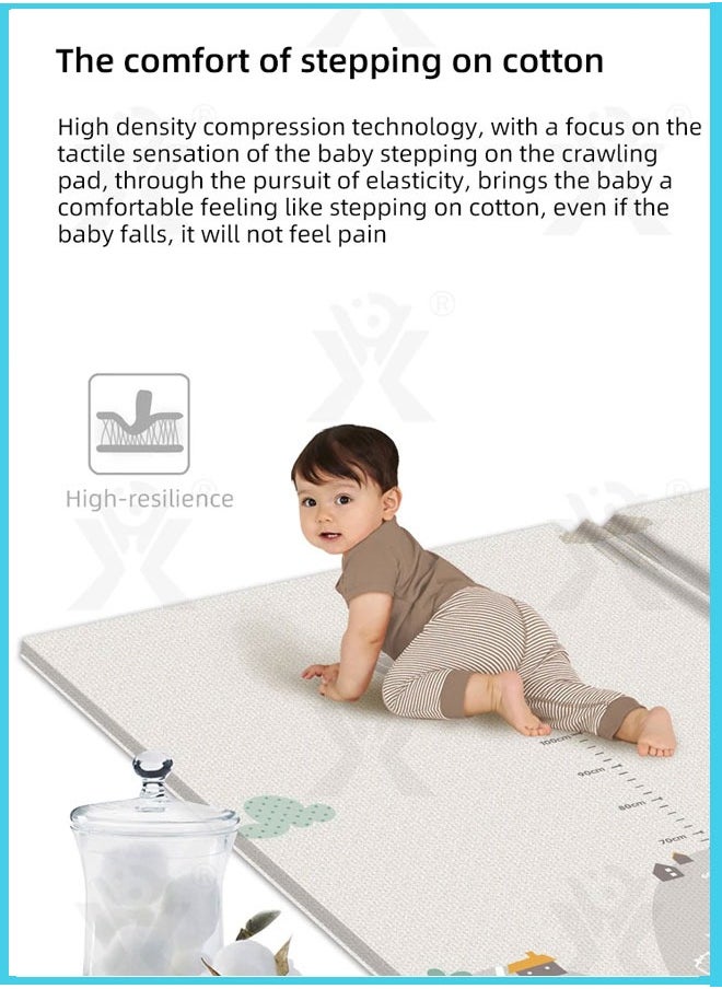 Berma Baby Baby Play Mat Reversible Foldable Playmat Portable Extra Large Thick Foam Crawling playmat for Infants BabiesToddlers Indoor Outdoor Use BPA Free Play Mat for Baby(with Travel Bag) 180*200*1CM  - Image 4