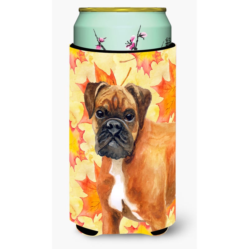 Caroline's Treasures ""Caroline's Treasures German Boxer Fall Decorative Can Hugger  Tall Boy  Multicolor""