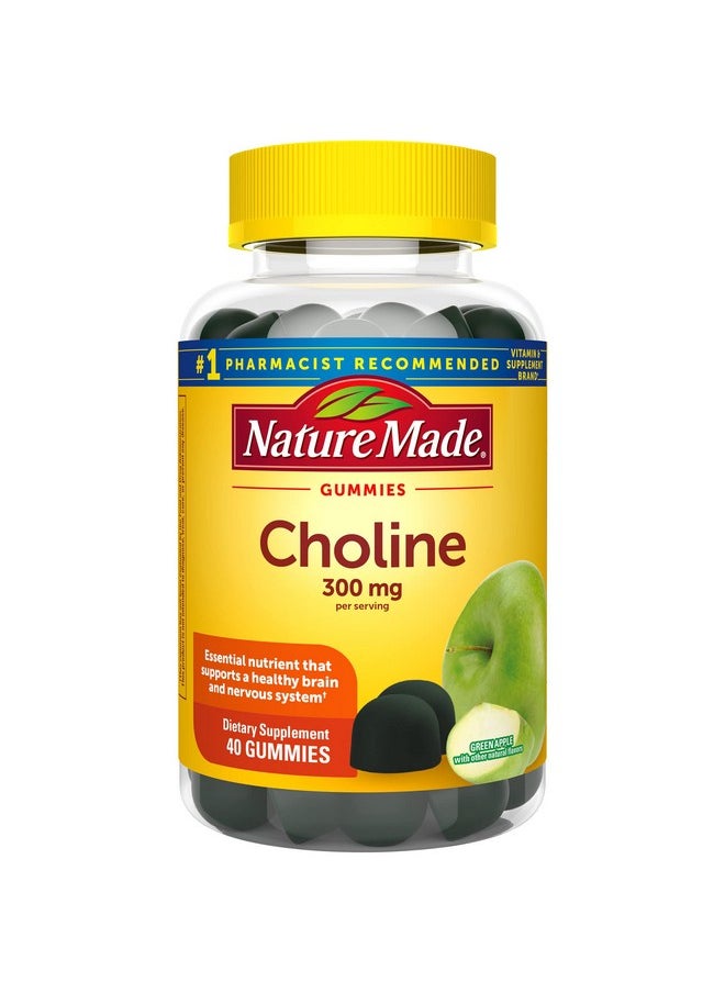 Nature Made - Choline Supplements Supports Liver Health Nervous System Function And Brain Health 40 Vegan Gummies 20 Day Supply - Image 1