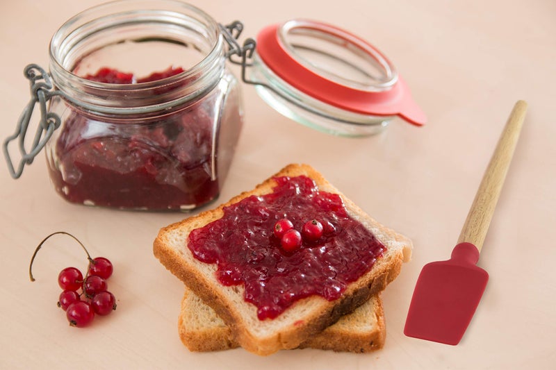 Farberware Professional Heat Resistant Silicone Spatula with Wood Handle-Safe for Non-Stick Cookware  Set of 2  Red - Image 3