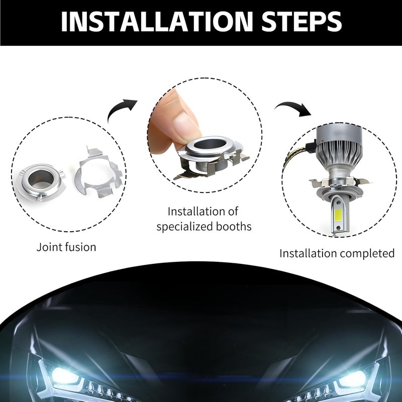 Ongfuwu H7 LED Headlight Bulb Adapter Set - Image 3