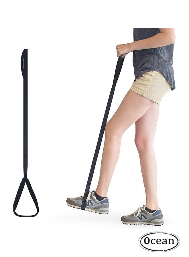 Leg Lifter Strap for Mobility Aid - Single Loop Leg Lifter Mobility Aid for Bed, Hip and Knee Replacement Recovery Kit for Disabled, Elderly Walking, Stroke Rehabilitation Support (Black) - Image 1
