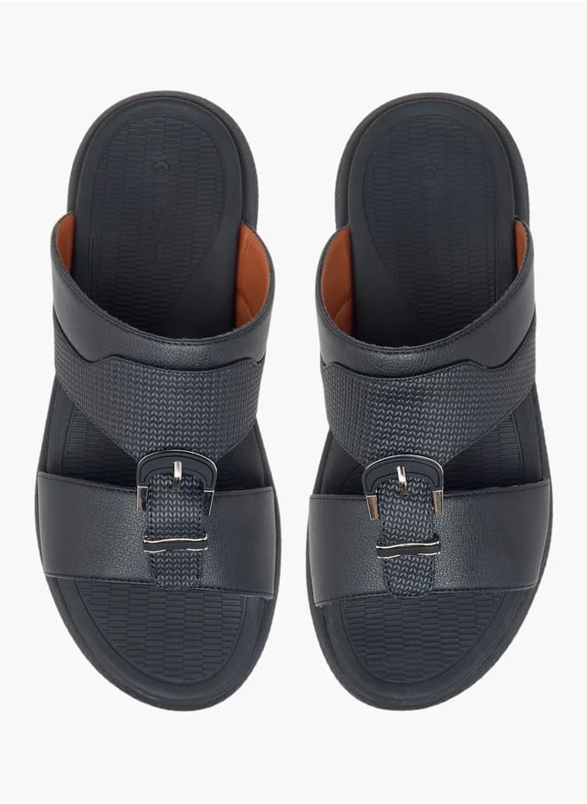 لو كونفورت Men Buckle Accent Slip-On Arabic Sandals