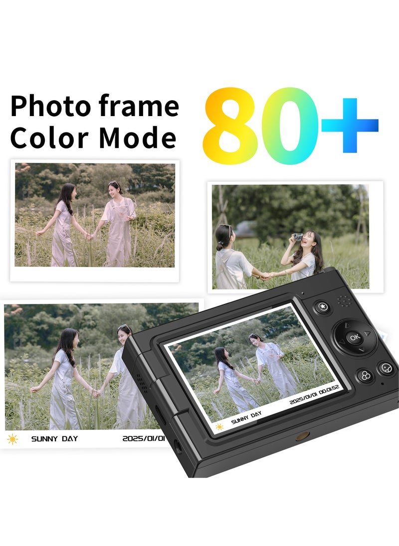 Generic - 64MP Digital Camera for Photography and Video, 4K Vlogging Camera for YouTube with IPS Screen, 28X Digital Zoom Digital Camera for Gift, Compact Anti Shake Vlogging Camera for Live Streaming Travel Photography High Definition Display Student Compact Camera，With 64GB SD card - Image 1