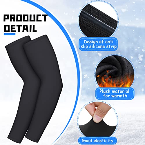 Geyoga 4 Pieces Thermal Arm Warmer Compression Arm Sleeve for for Kids Activities Outdoor Winter Cycling Basketball RunningMedium - Image 3