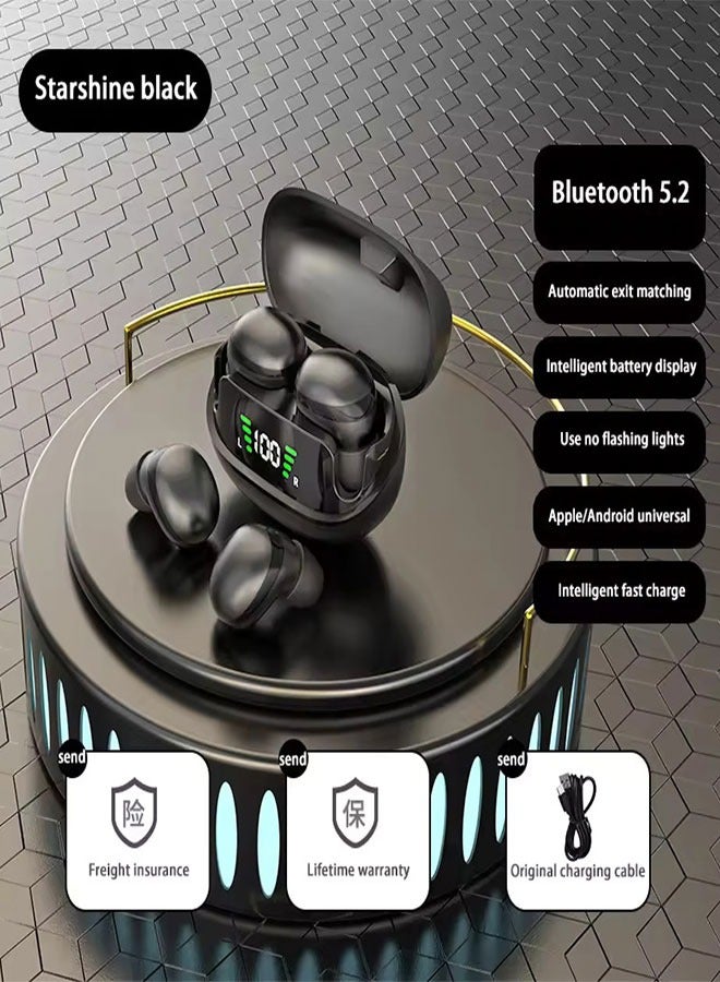 آيجو سماعات رأس لاسلكية تعمل بتقنية البلوتوث 5.3، بطارية تدوم 24 ساعة، تشغيل الموسيقى لمدة ساعتين بعد شحنها لمدة 10 دقائق، مدمجة ومريحة، مقاومة للماء بتصنيف IPX5، أسود - Image 5