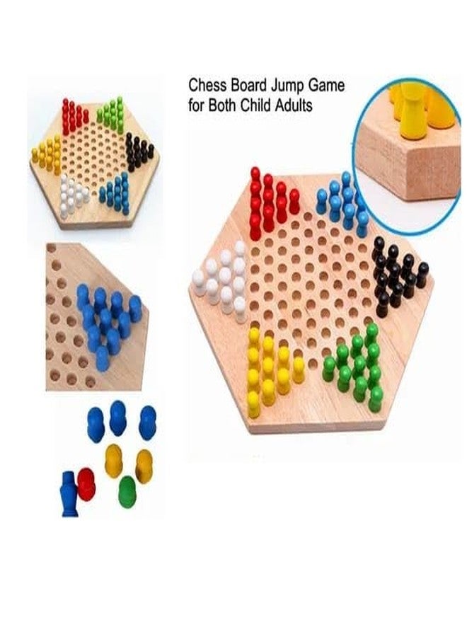 Little Mind KNK WoodenChina Checkers & Peg Board Game | Montessori Color Sorting Strategy Toy | Cognitive Skill Development | Educational Learning Game for Kids 3+ Years - Image 3