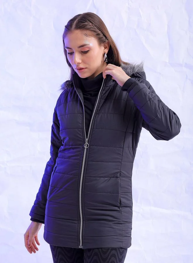مرفوعة Women Slim Fit Solid Puffer Jacket