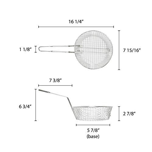Thunder Group SLCB008C Culinary Basket 8" Dia. X 3" Deep Coarse Mesh - Image 2