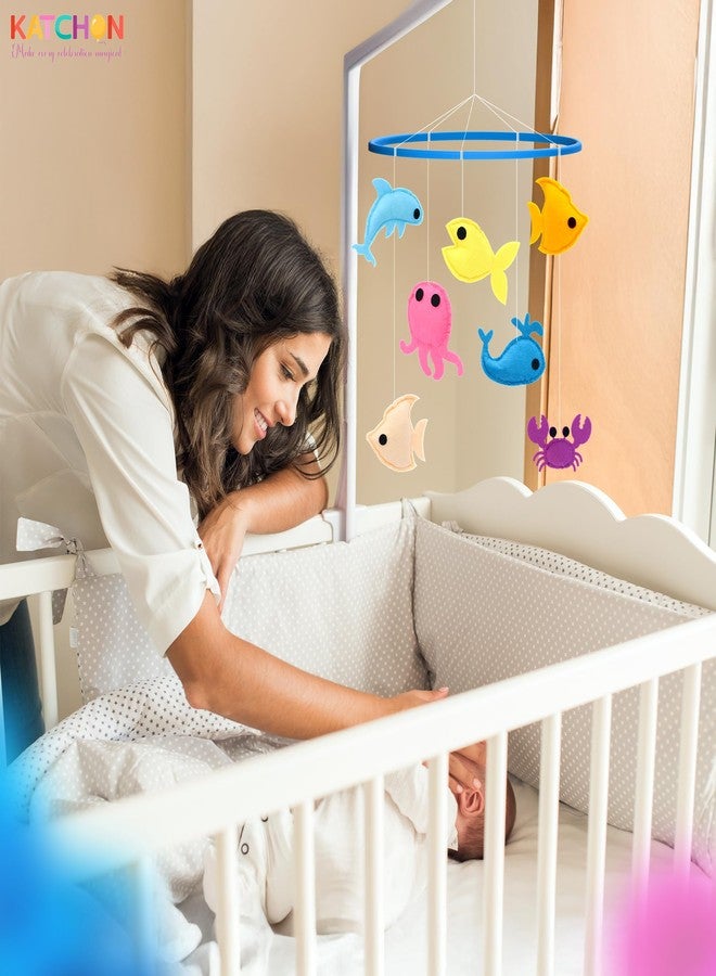 كاتشون، لعبة سرير أطفال متحركة للأولاد والبنات | لعبة سرير أطفال متحركة بطابع المحيط | ديكور بطابع المحيط | هدية عيد ميلاد وحفل استقبال مولود جديد للأولاد والبنات | ديكور معلق لغرفة نوم الأطفال - Image 5