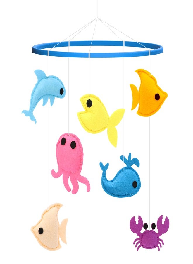 كاتشون، لعبة سرير أطفال متحركة للأولاد والبنات | لعبة سرير أطفال متحركة بطابع المحيط | ديكور بطابع المحيط | هدية عيد ميلاد وحفل استقبال مولود جديد للأولاد والبنات | ديكور معلق لغرفة نوم الأطفال - Image 1