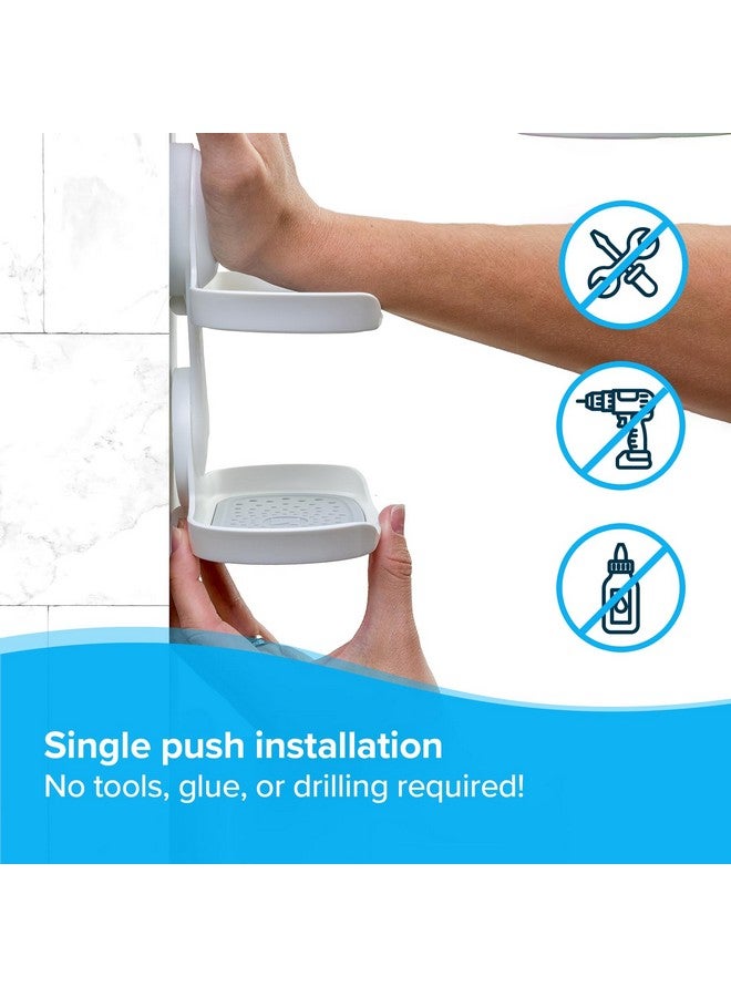 SlipX Solutions Patented Double Soap Saver, Strong Hold Suction Cup Soap Holder, Must Have Universal Kitchen & Bathroom Shower Accessories, No Drilling, No Tools, Rust-Proof, Removable, White - Image 2