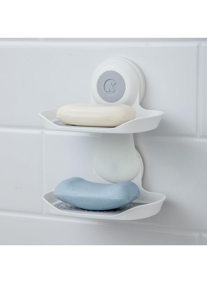 SlipX Solutions Patented Double Soap Saver, Strong Hold Suction Cup Soap Holder, Must Have Universal Kitchen & Bathroom Shower Accessories, No Drilling, No Tools, Rust-Proof, Removable, White - Image 1