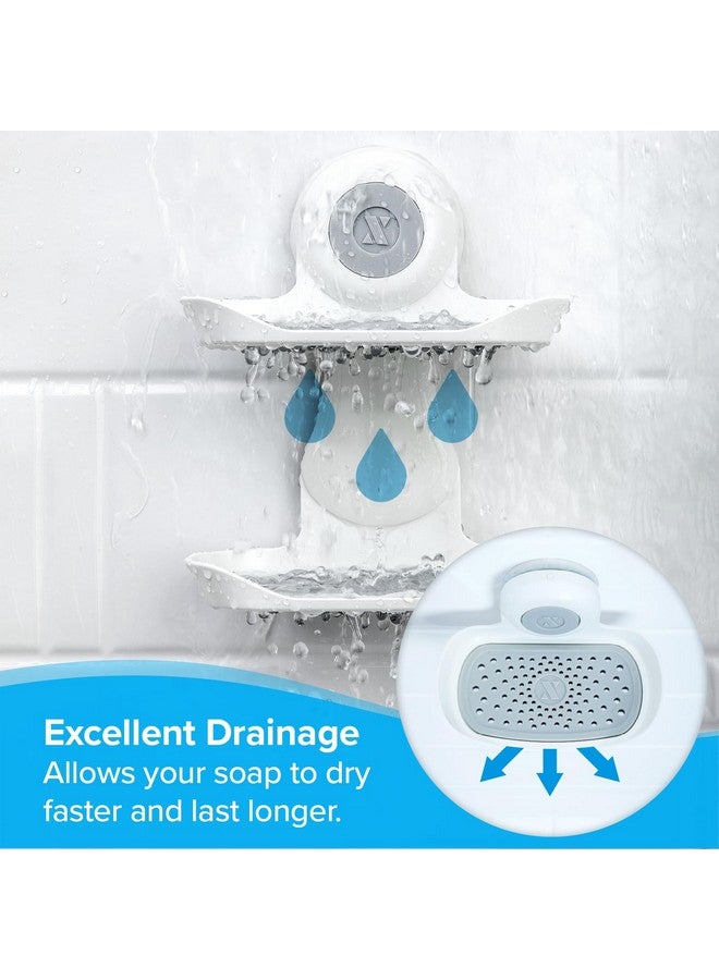 SlipX Solutions Patented Double Soap Saver, Strong Hold Suction Cup Soap Holder, Must Have Universal Kitchen & Bathroom Shower Accessories, No Drilling, No Tools, Rust-Proof, Removable, White - Image 5