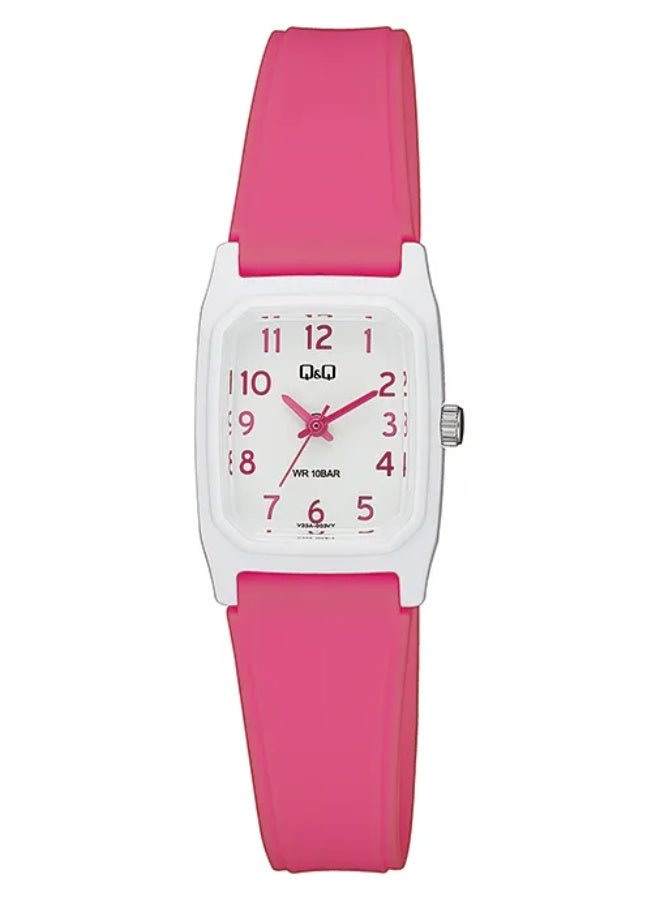 Q&Q Ladies Analog Watch V33A-003VY White Dial Pink Strap - Image 2