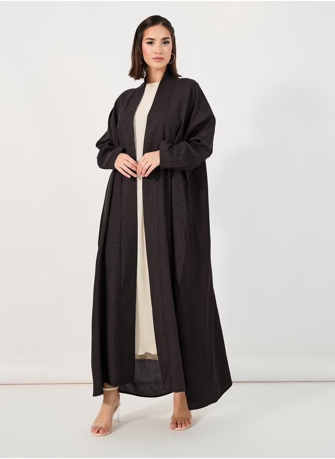 Styli Open Front Melange Abaya  - Image 1