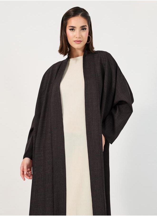 Styli Open Front Melange Abaya  - Image 2