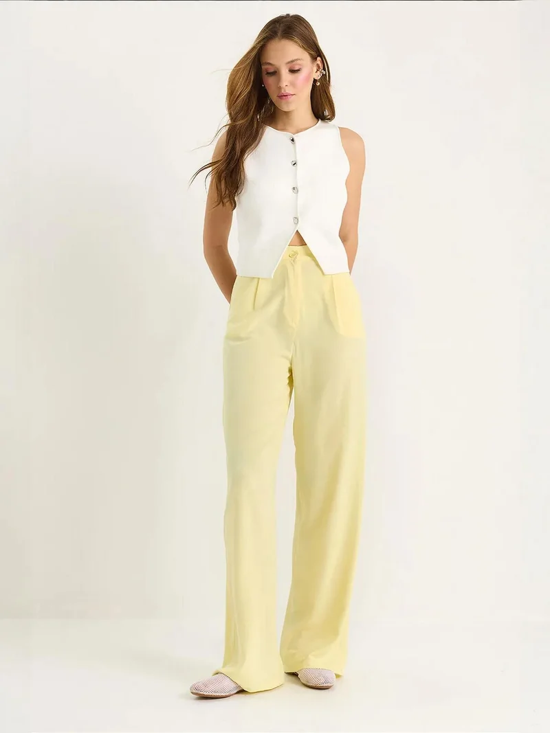 بيانكو لوتشي بنطلون بالازو عالي الخصر بأزرار من لوتشي