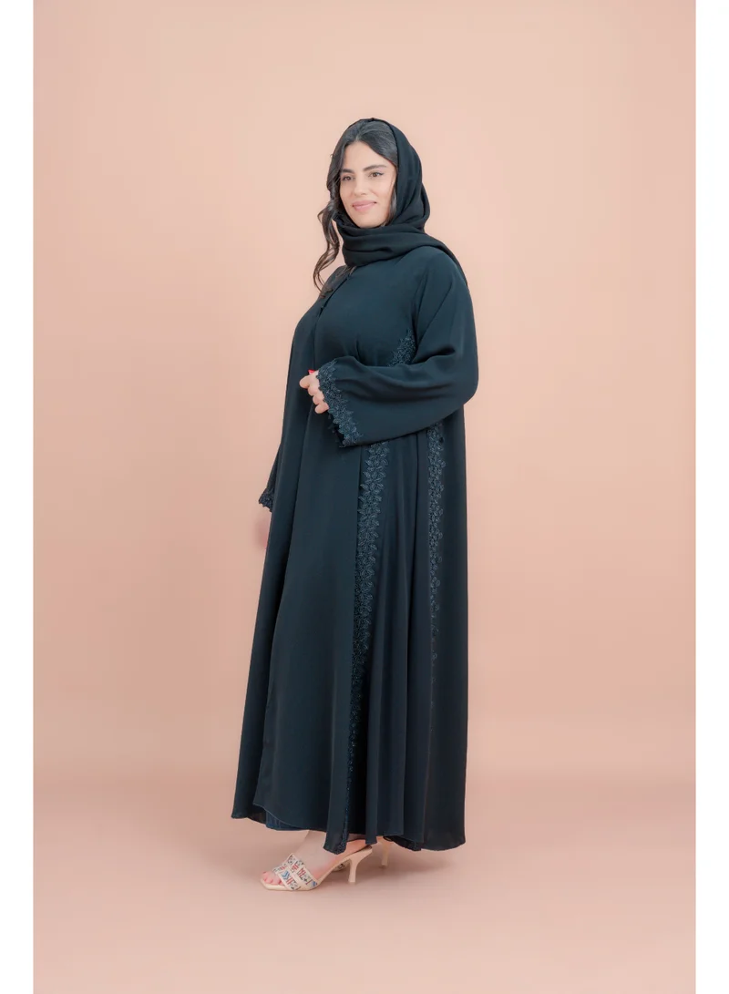 IKKXA Luxe Kulfa Embellished Abaya AIK124 Black