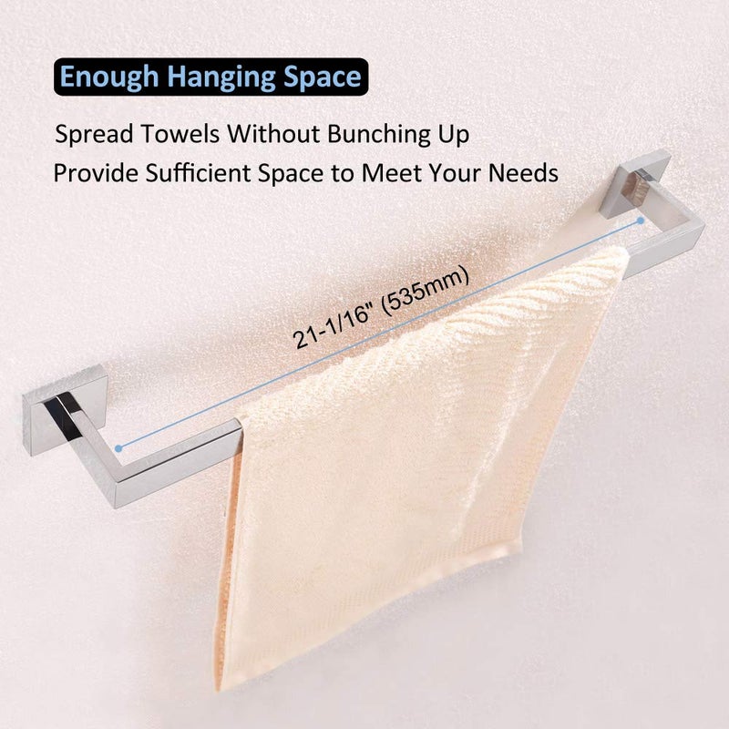 Angle Simple Bath Towel Bar 23.74", Angle Simple SUS304 Stainless Steel Bathroom Towel Holder, Shower Towel Rod, Single Towel Hanger Bar, Clothing Towel Rack for Wall, Polished Chrome - Image 4
