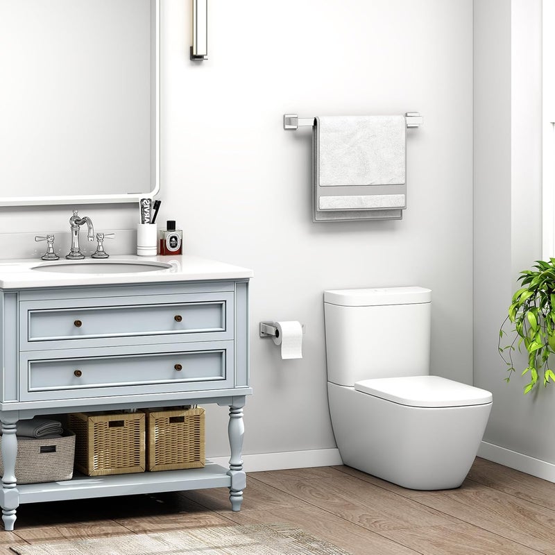 Angle Simple Bath Towel Bar 23.74", Angle Simple SUS304 Stainless Steel Bathroom Towel Holder, Shower Towel Rod, Single Towel Hanger Bar, Clothing Towel Rack for Wall, Polished Chrome - Image 2