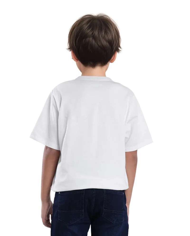 Rare Ones Rare Ones Kids Marn Off White Cotton Half Sleeve Printed Slip-On Closure Regular Fit T-Shirt